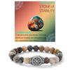 Viking Inspired Beaded Bracelet Stone Gemstone Rune Style Unisex Jewelry Gift