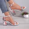 Woman’s Sandals 2026 New Summer Elegant Designer Sandal Female Fashion Comfortable Medium Block High Heels Women Shoes Plus Size