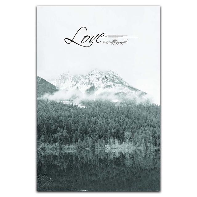Iceberg Forest Lake Landscape Canvas Motivational Poster Wall Art Print Painting Nordic Style Wall Picture Scandinavian Home