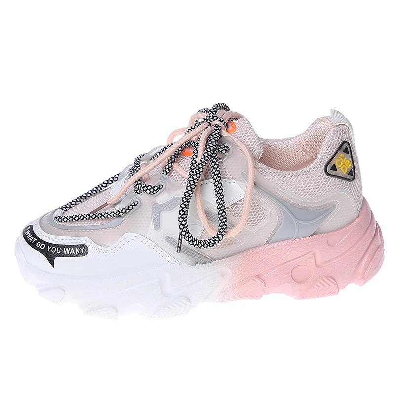 

Fashion Comemore 2025 Массивные кроссовки Женские Дышащие Беговые Платформа Дизайнерская обувь Женская Весна Осень Мода Сетка Повседневные Зеленые 40 42 розовый