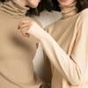 Turtleneck Knit Sweater Women's Fall and Winter Versatile Solid Color Pullover Lady Slim Base Simple Tops