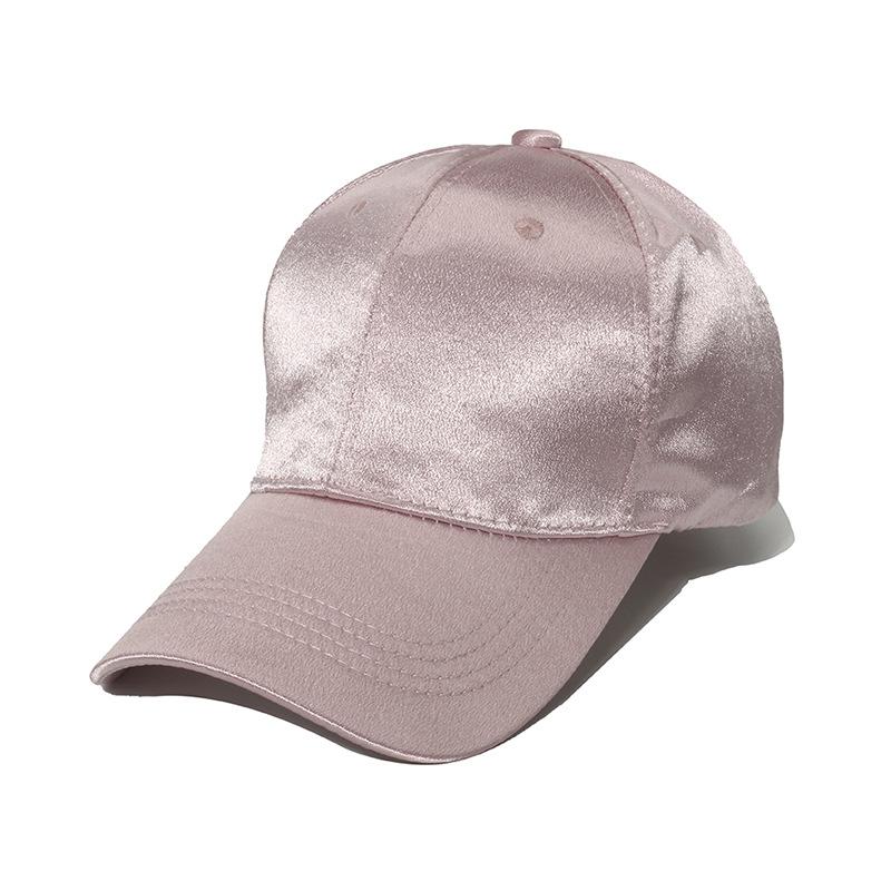 Luxury Satin Baseball Cap Shiny Adjustable Dad Hat for Women