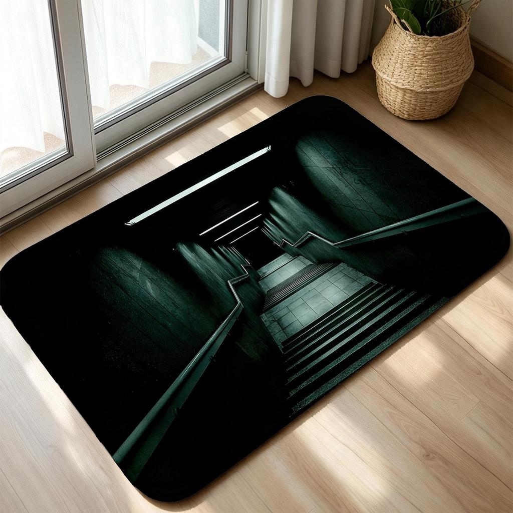 Creative Vortex Welcome Rug Spiral Staircase Doormat Deep Abyss Area Rug Winter Floor Mat Studio Garage Corridor Home Pad