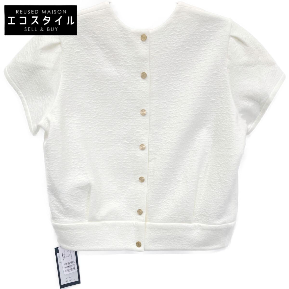 

TOMORROWLAND [Новый/Сделано в 2014] 14-01-42-01304 Пуловер с рукавами-лепестками из хлопкового напа 2-сторонний топ 36 белыйПодержанный