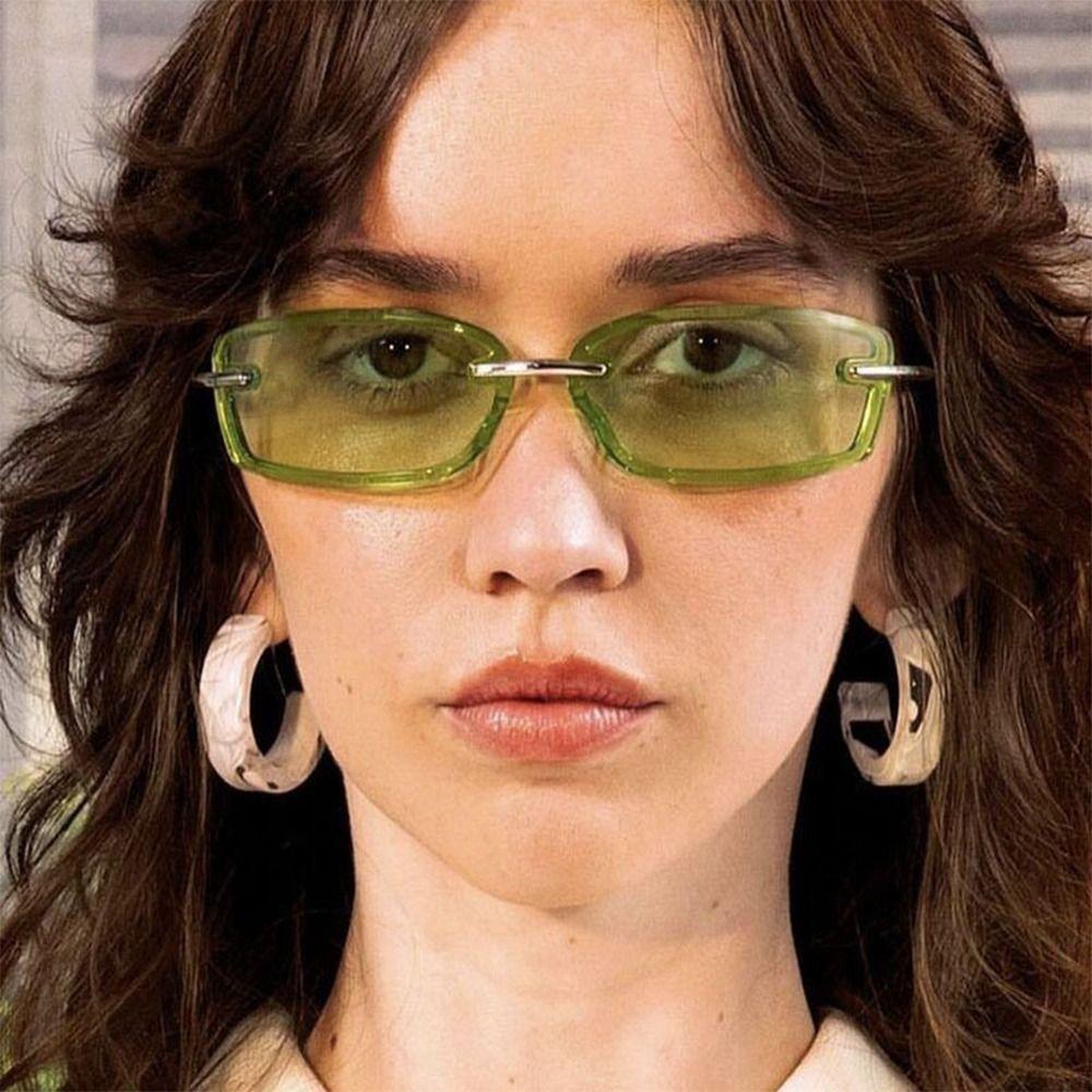 Metal Temples Futuristic Shades Y2K Dopamine Dressing Eyewear Accessories Women's Sun Glasses