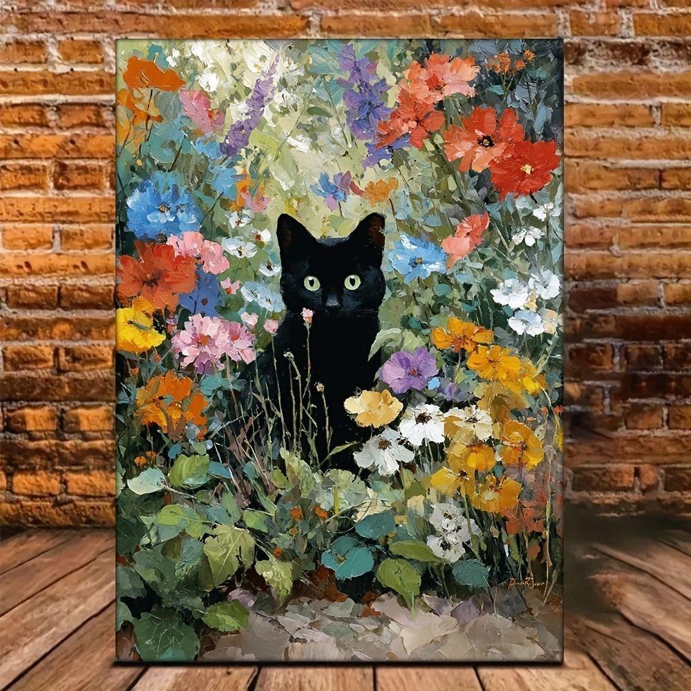 Metall Gedenkzeichen Katze Wartet an der Tür Schwarze Katze Sonnenblume Geschenk Haustierverlust