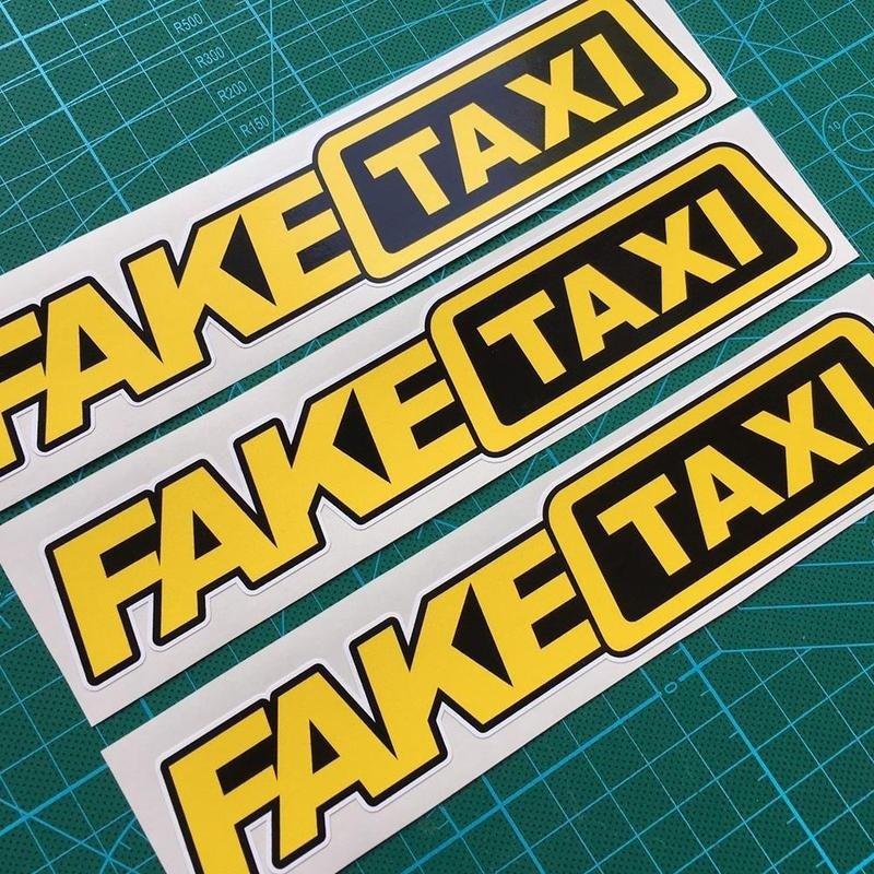 4pc Fake Taxi Sticker Vinyl Decal Car Window Drift Funny Tuning