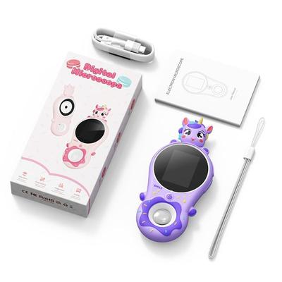 Crspexil Kids' Mini Handheld Microscope with Magnifying Glass Camera, 500X Zoom, 2MP, Science Educational Supplies, Birthday Gift