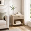 Bedside Table Drawer With Handle for Bedroom Natural Wood Finish