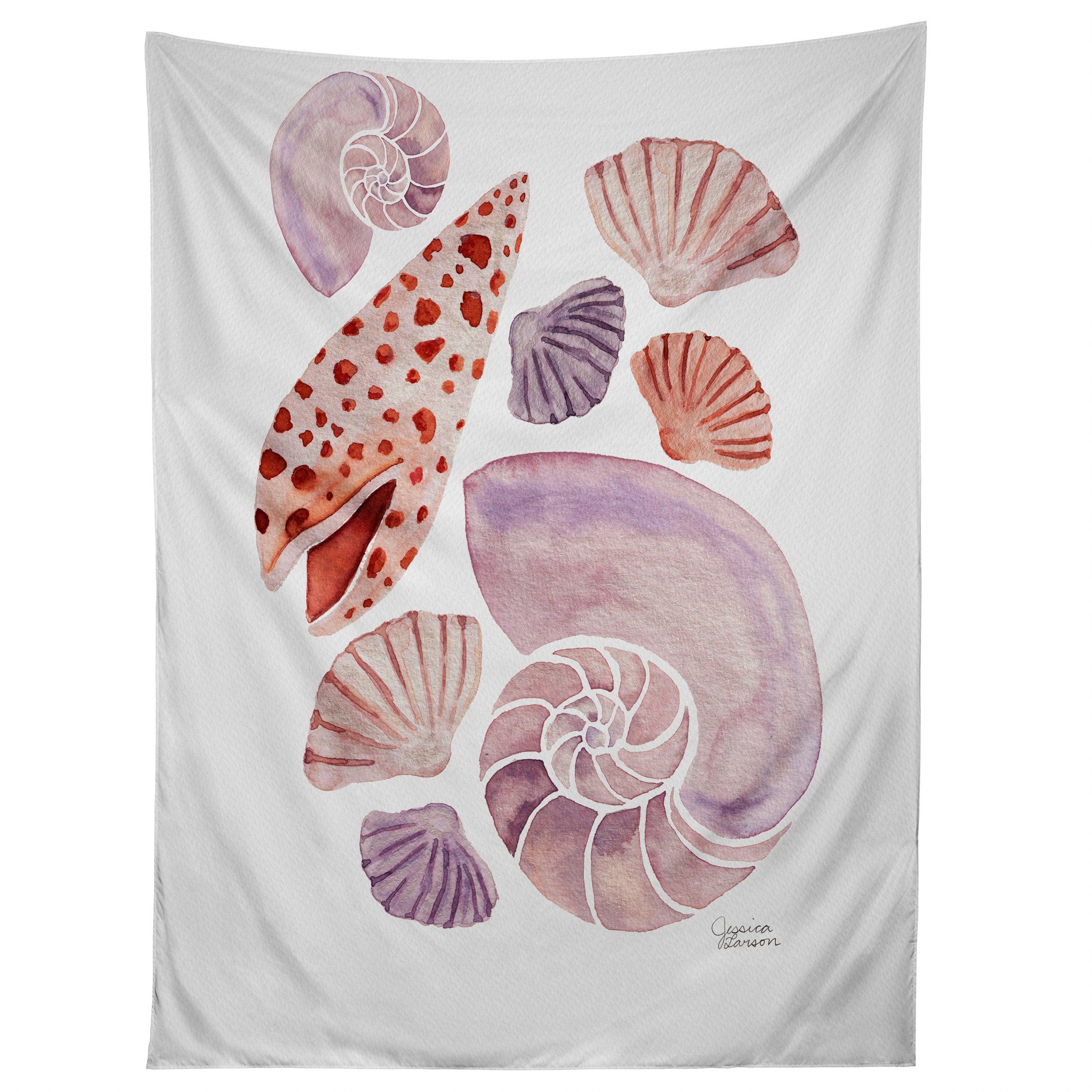 WATERCOLOR SEASHELLS I tapestry 75x100