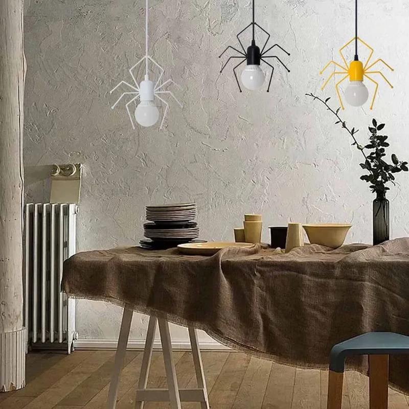 Pendant Light Nordic Little Man Spider Hanging Lamp Iron Swing Lamps Retro Loft Lighting LED Fixture for Kids Room Coffee Bar