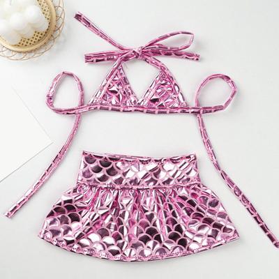Yousheng Dog Bikini Dress Sparkling Dog Swimsuit Mermaid Bathing Suit with Shiny Scale Summer Seaside Beach Outfit for Small Medium Cats Dogs