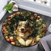 Christmas Dog Pattern Round rug,Carpet Rug for Living Room Bedroom Playroom ,Non-slip Floor Mat,Holiday Gifts and Birthday Gifts.