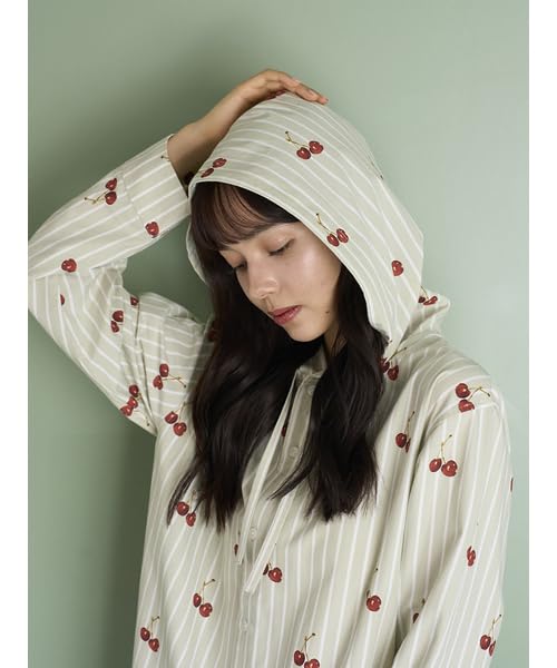 Kirschdruck Hemd Hoodie [UNISEX] PUFT255367GRN(SM)