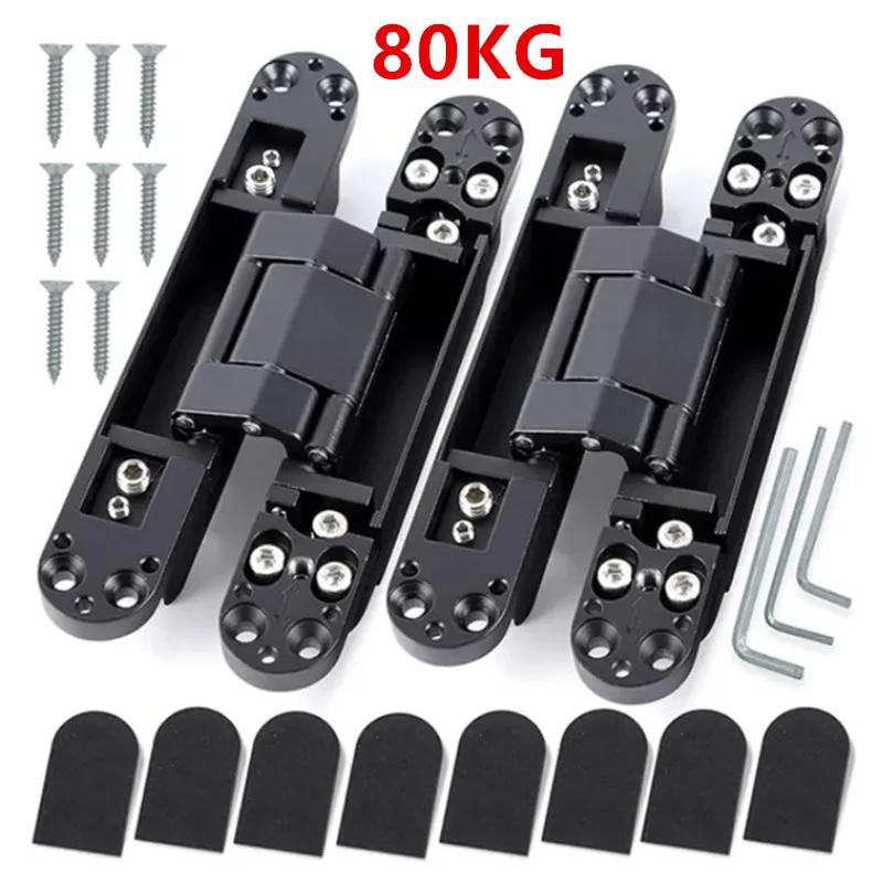 2PCS 40/80KG Heavy-duty Wooden Door with 180 Degree Adjustable Hidden Hinge Household Hardware Accessories Concealed Hinge