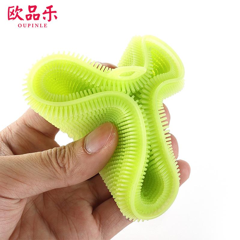Kitchen Multi-Functional Silicone Brush, Hanging Hole Round Silicone Dishwashing Brush, Decontamination Non-Oil Pan And Bowl Cleaning Brush