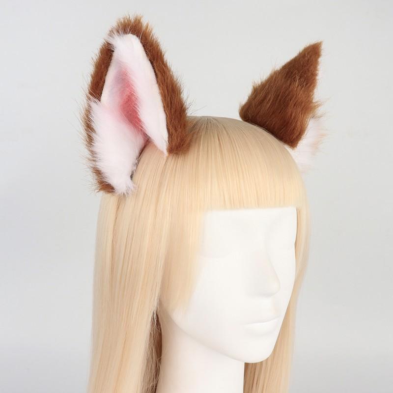 Handmade Fox Ear Hair Clip Cosplay Accessory Anime Convention Costume Unisex Headwear