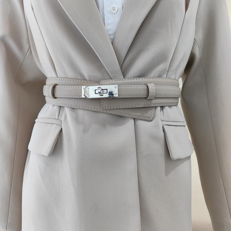 Leather Wide Simple Belt For Women Adjustment For Dress And Coat Styling Gift