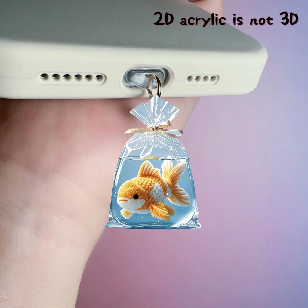 2D Acrylic Style Random 5-Piece Phone Dust Plug, Bright Colors, Long-Lasting, Dust-Proof and Durable, Suitable for Holiday Gifts