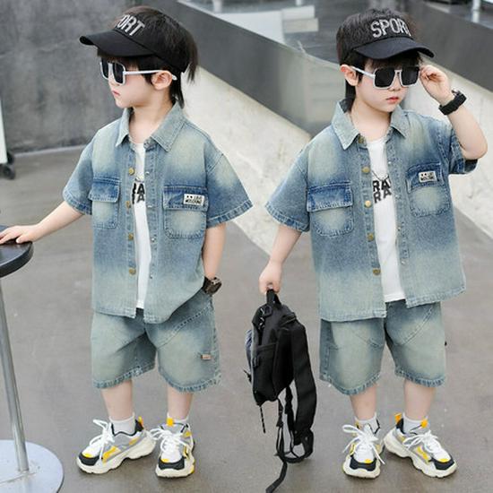 Trendy Toddler Boys' Summer Short-Sleeve Three-Piece Set 2026