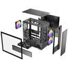 ANTEC FLUX REAR Mid Tower Case: A mid-tower PC case with a wooden front panel and a tempered glass side panel for enhanced cooling.