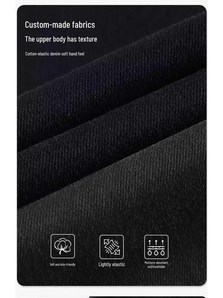 Women's 2025 High-Waisted Black Slimming Straight-Leg Jeans – New Spring/Autumn Elastic Wide-Leg Style