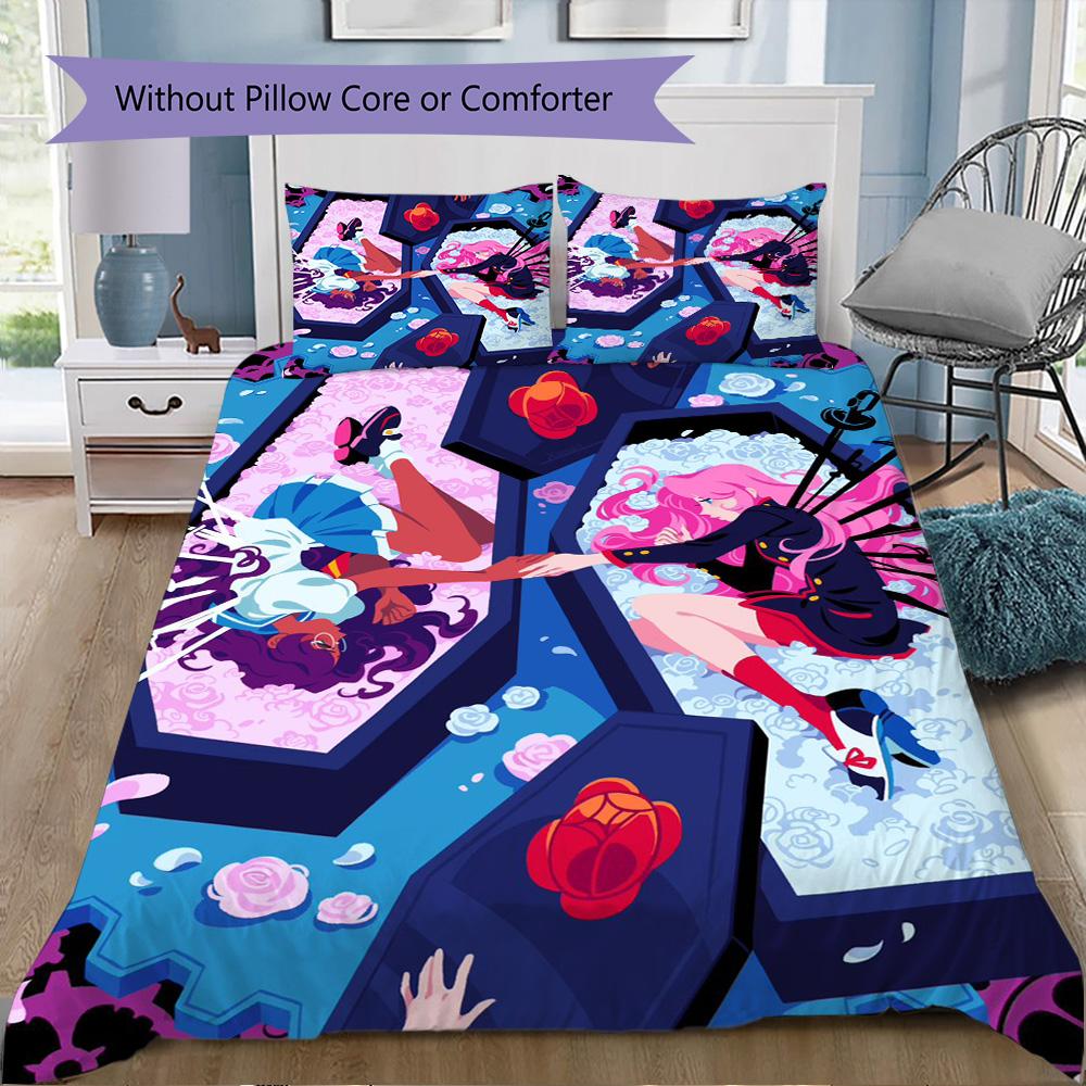 Girl-themed graphic design Pattern Bedding,Quilt Set Quilt Cover Pillowcase Home Birthday Gift (1*duvet cover+2*pillowcase,without core)XSJT0917434