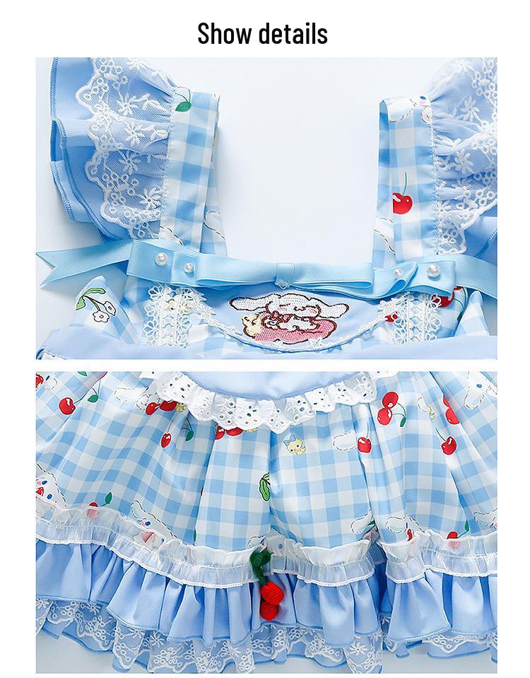 Vestito estivo da bambina Cinnamonroll Lolita Principessa con spalline per festa di compleanno