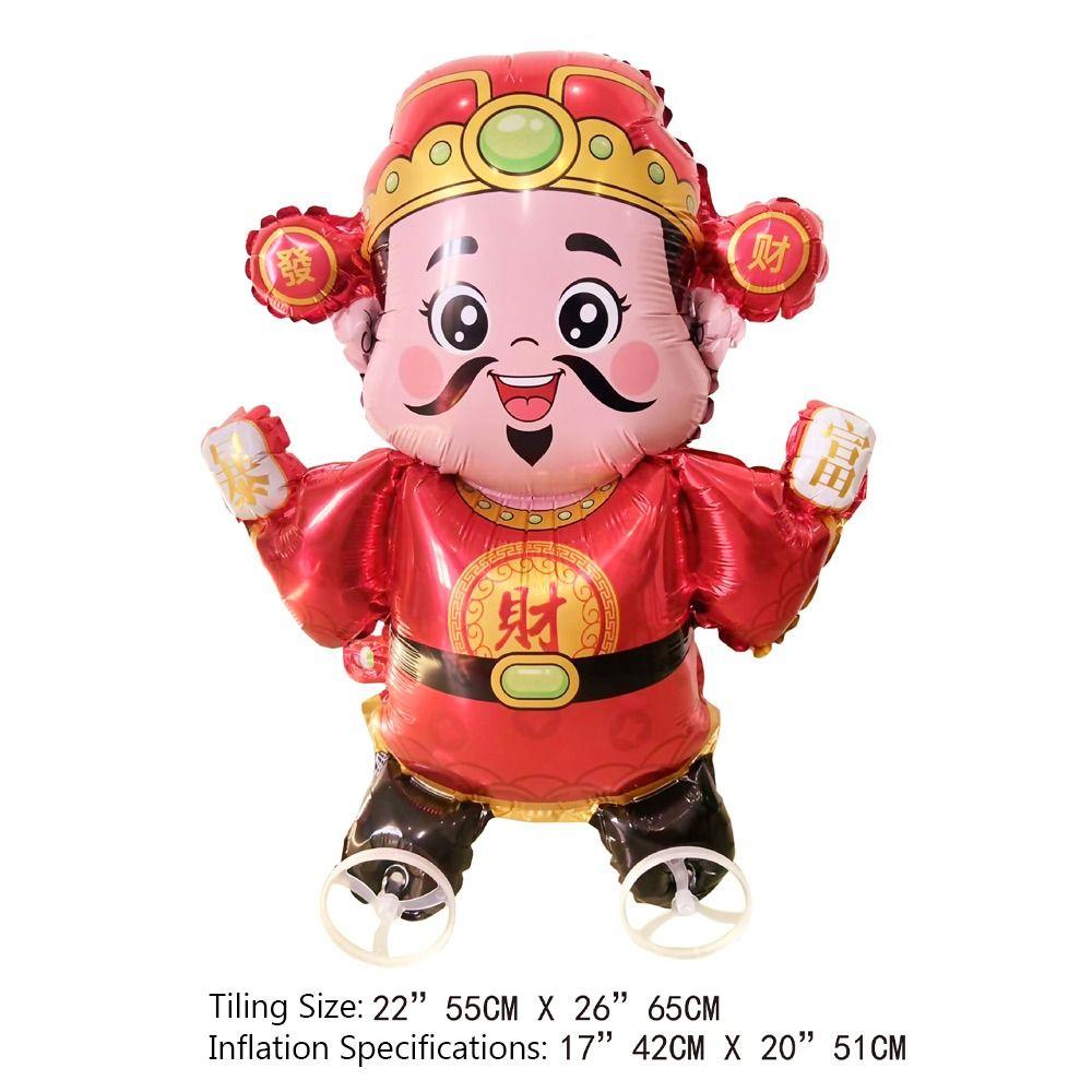 Large Size Walking Balloon Cartoon Animal Foil Balloons Balloon With Wheel  Scene Decoration