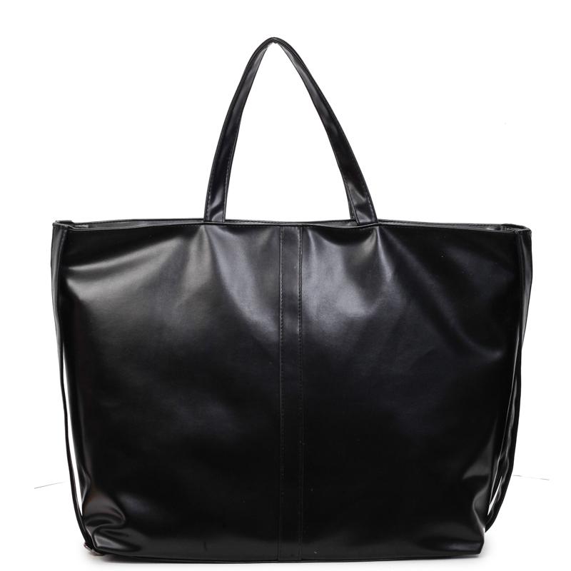 

Vintage PU Large Capacity Tote Bag Women s Shoulder Bag чорний