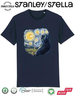 T-shirt Chat Van Gogh Drôle Enfants Artiste Animal de Compagnie Cadeau / Coton