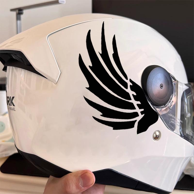 2 Paia Fai da Te Casco Moto Serbatoio Scooter Modifica Decalcomanie Vinile Ali Riflettenti Moto Adesivi Impermeabili