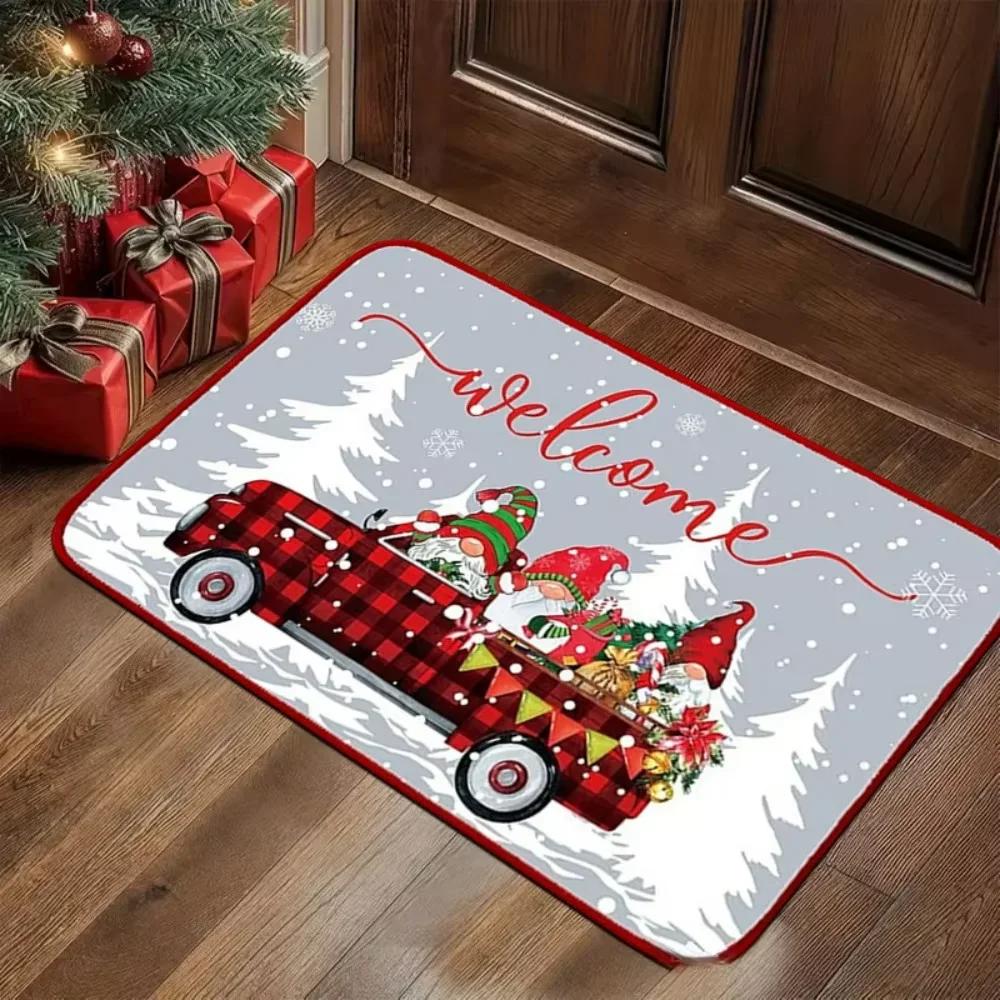 

Christmas-Themed Doormat Holiday Atmosphere Entryway Rug Living Room Bedroom Welcome Mat Outdoor Rug Home Decor 40x60cm 16x24inch