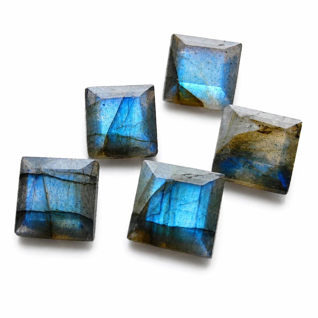 Blue Flash Labradorite Square Pyramid Cabochon Gemstone | AAA Calibrated Loose Stone for Fine Jewelry