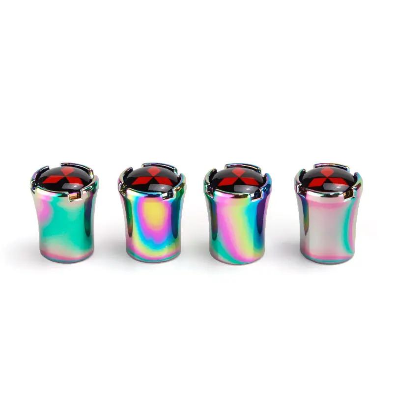 cxjvah1 Colorful Car Wheel Valve Caps Air Covers for Mitsubishi Ralliart Lancer ASX Colt Pajero Outlander Eclipse Delica EVO Colt