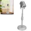 Acogedor Vintage Microphone Toy Prop Classic Retro Dynamic Microphone Silver Stable Base Support Rod Photography