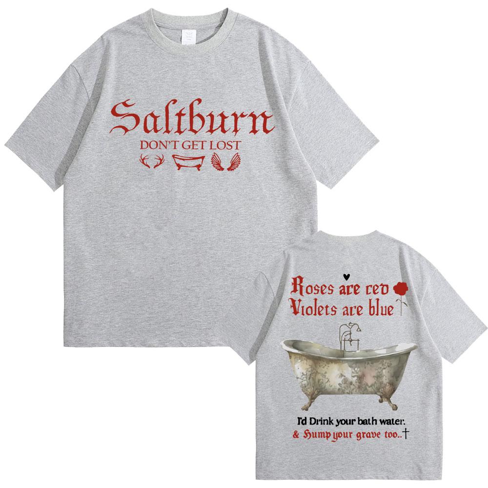 Movie Saltburn Don't Get Lost Graphic T-shirts Unisex Unisex Cotton Oversized T Shirt Unisex's Fashion Vintage Tshirt Trend Streetwear