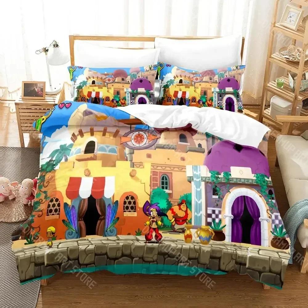 Shantae Half-Genie Hero Bedding Set Single Twin Full Queen King Size Bed Set Adult Kid Bedroom Duvetcover Sets Anime Game