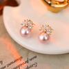 Premium Pearl Stud Earrings S925 Silver Needle Elegant Exquisite Earrings Retro Temperament Versatile Earrings
