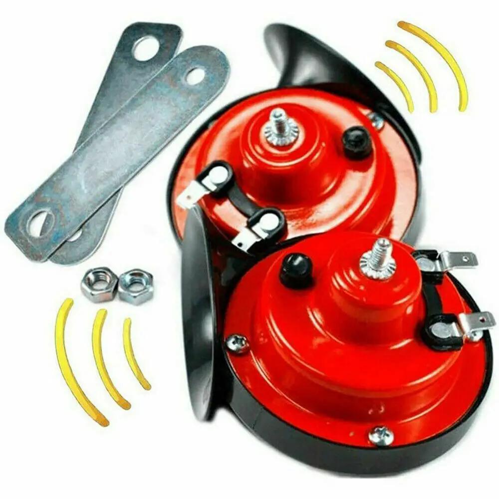 1/2Pcs 300 DB Car Horn 12V Electric Snail Horn Raging Sound Air Horn Car Motorcycle Trucks Car Styling Modification Accessories