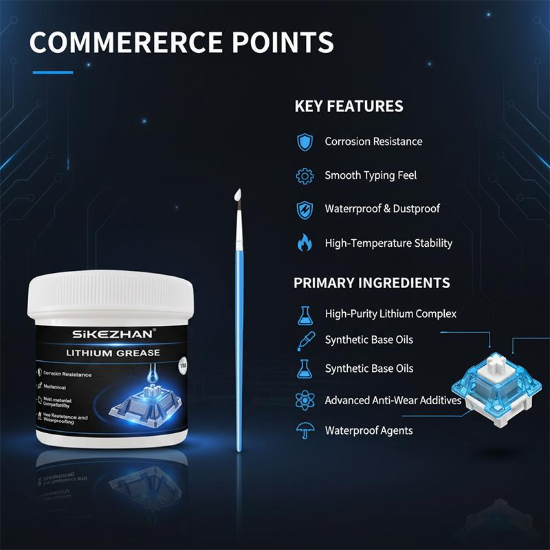 Universal Keyboard Switch Lubricant for Improved Sound and Smooth Motion Multi-material Compatibility Grease 100g SIKEZHAN