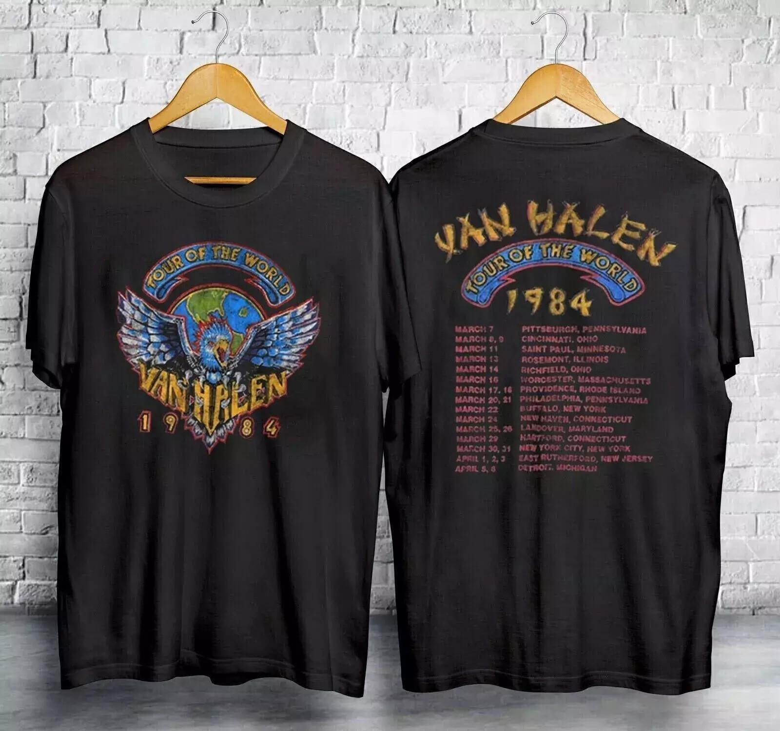 

1984 Van Halen World Tour T-Shirt Mens Womens Tees Top 2XL