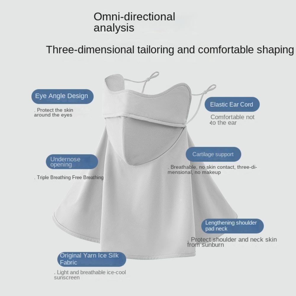 Anti-UV Ice Silk Sunscreen Mask Neck Protection Facial Gini New Bandana Scarfs  Outdoor Sports