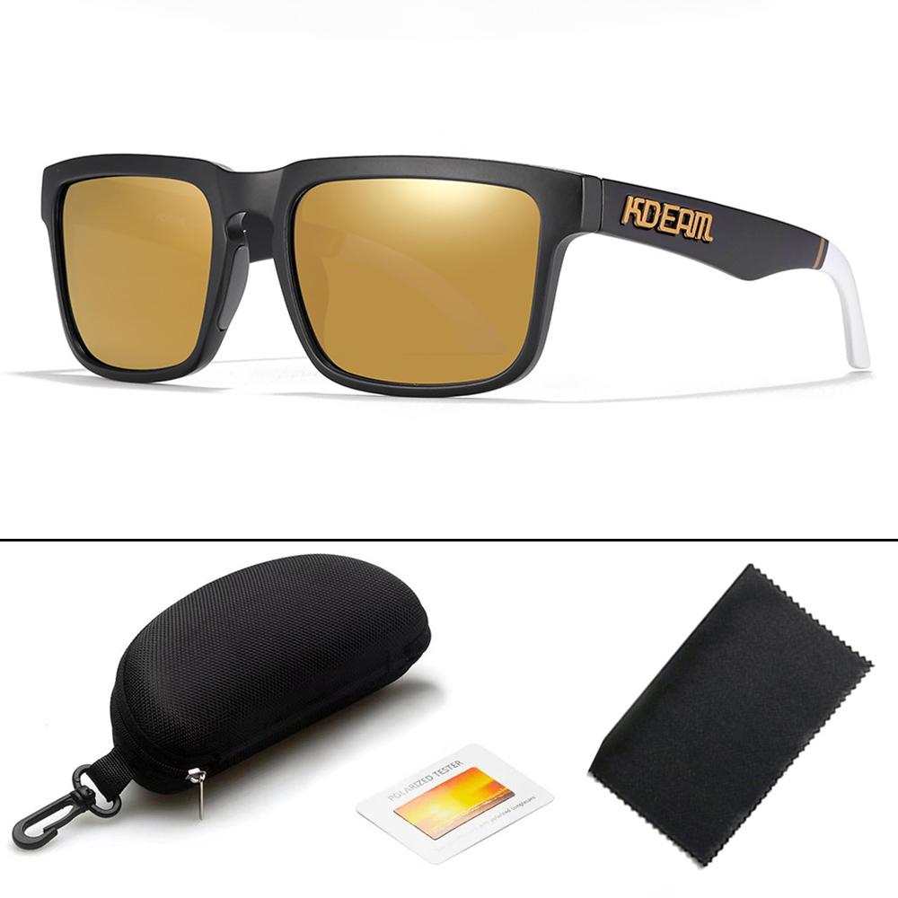 KDEAM Unisex Square Polarized Sunglasses Outdoor Retro Style Lightweight Comfortable Fashion Women Sun Glasses With Hard Case