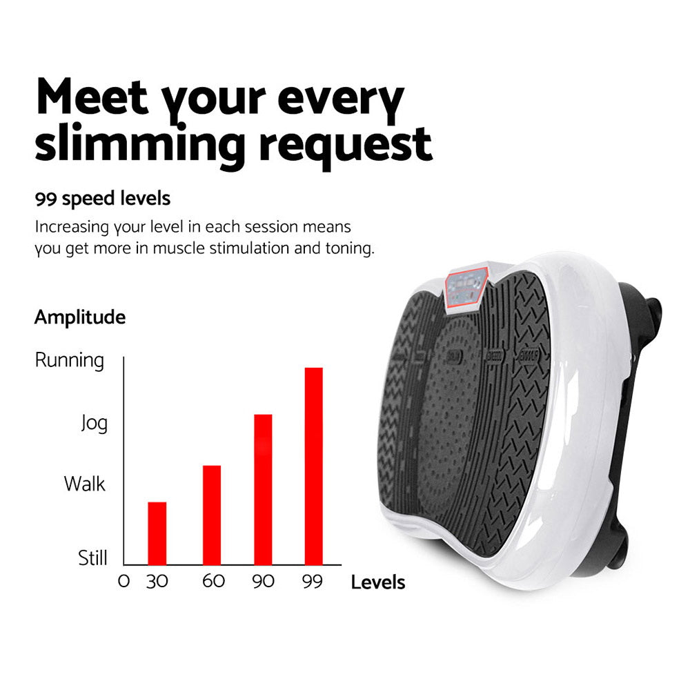Vibration Machines Everfit Vibration Machine Plate Platform Body Shaper Home Gym Fitness White