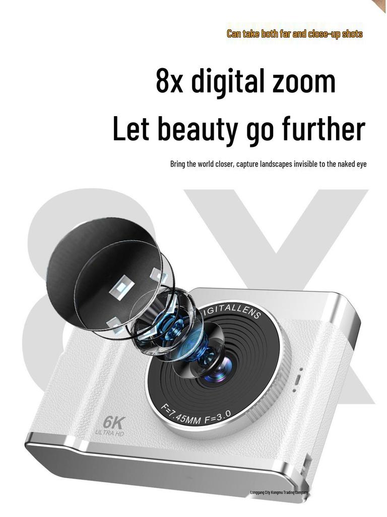 High-Definition Dual Lens Digital Camera for Students - Retro CCD Design