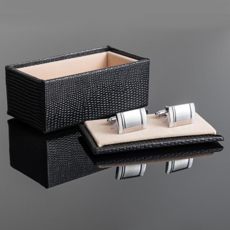 Spot New Boutique Rectangular Plain Brushed Pattern Metal Cufflinks Men's French