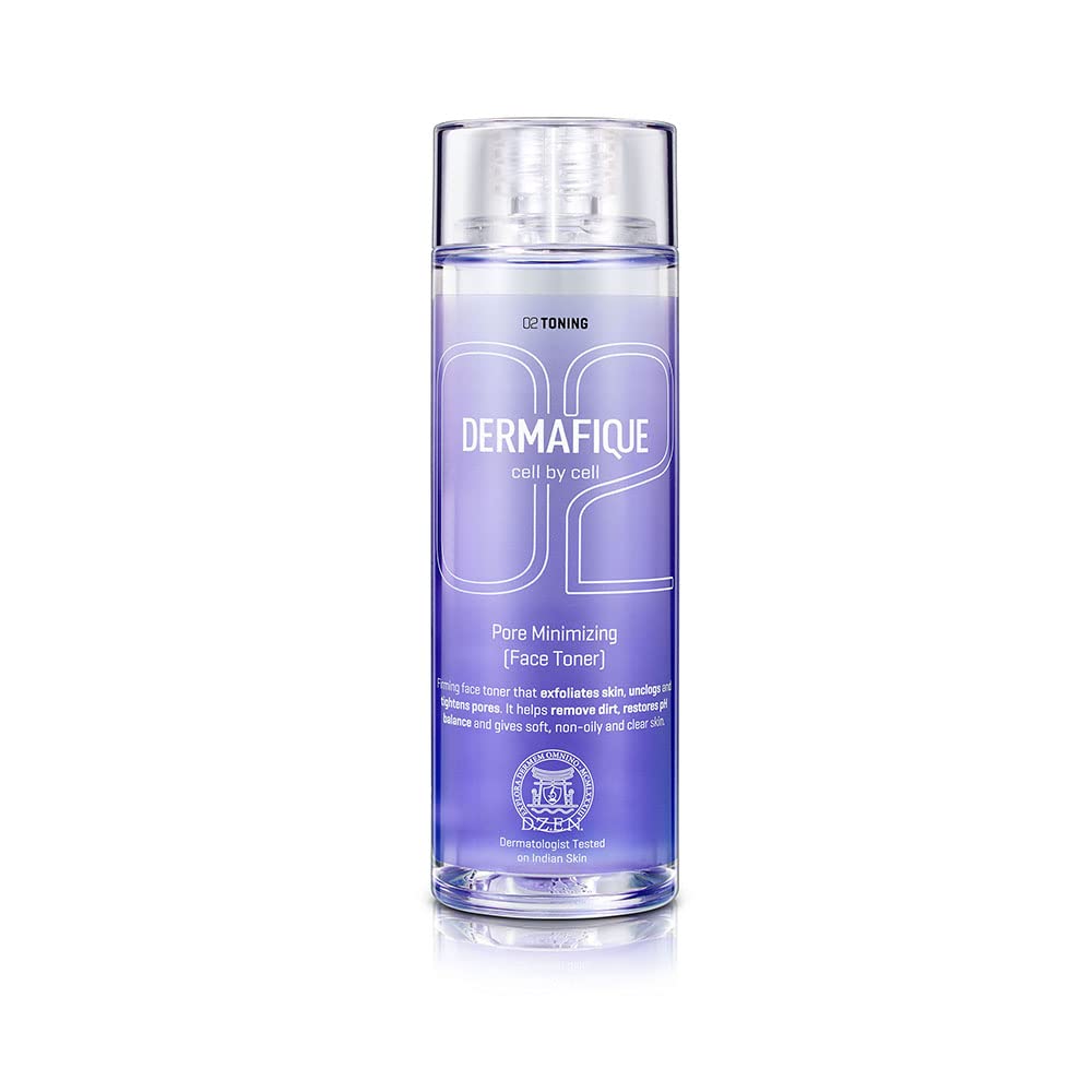 Dermafique Pore Minimizing Toner 150ml | Glycolic Acid, Niacinamide, Zn PCA, Witch Hazel |Tightens & Reduces Pore Size, Firms Skin | Oily, Acne-Pro