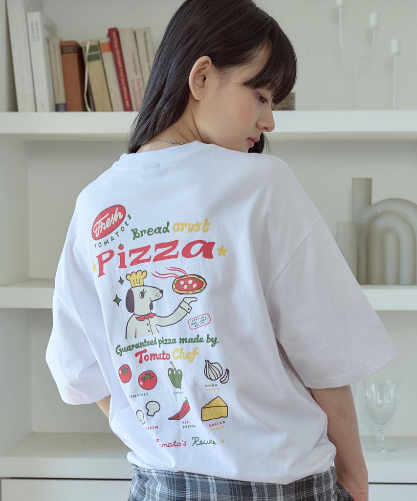 CPGN STUDIO Tomato Pizza Short Sleeve T-Shirt White