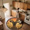 Vintage Sunset Deer Head,Round Area Rug,Carpet Rug for Living Room Bedroom Sofa Playroom Decor,Non-slip Floor Mat